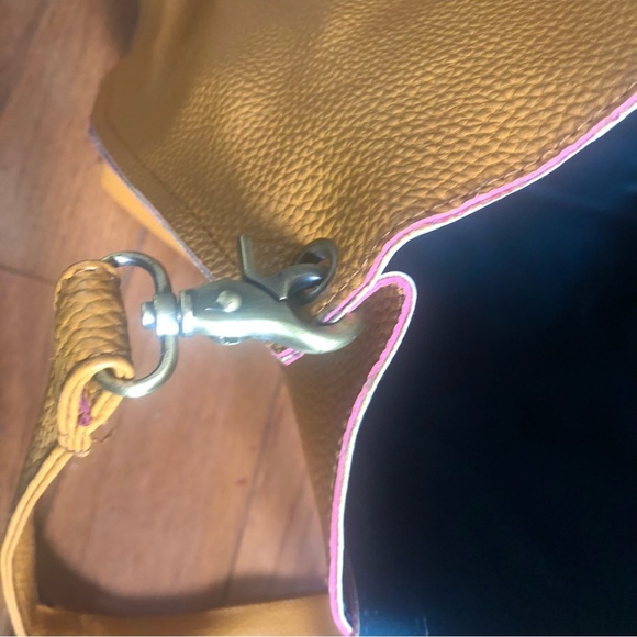 ❤️Large shoulder/crossbody bag mustardy yellow/ teal - Picture 4 of 6